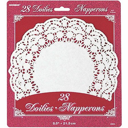 UNIQUE INDUSTRIES 8.5 in. Paper Doilies, 28PK 6804